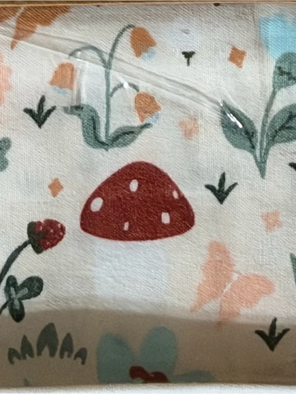 Twin Floral Mushroom Sheet Set - White with Blush & Rust Accents